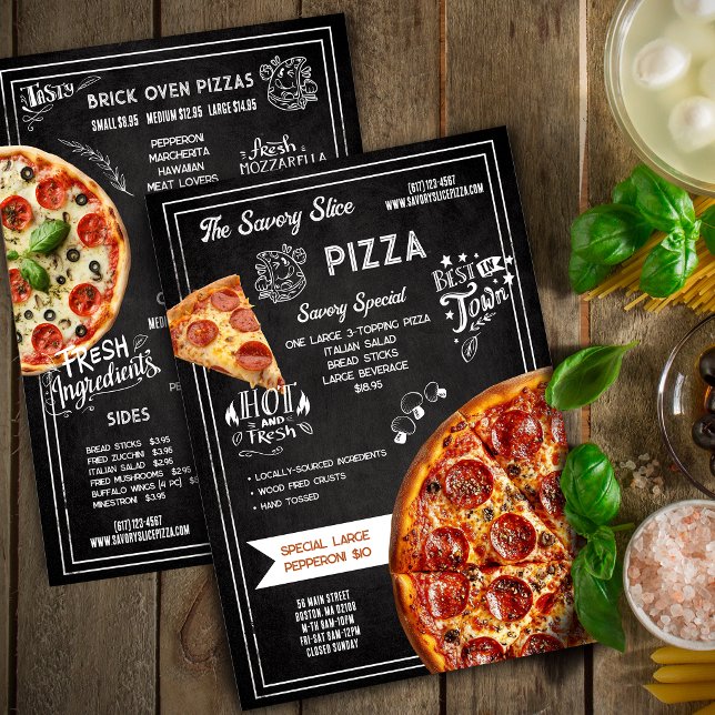 Hand-drawn Chalkboard Pizza Restaurant Menu (Creator Uploaded)