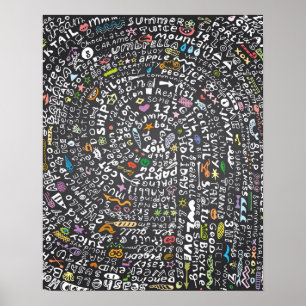 Hand-drawn chalkboard with Summer theme Lettering Poster