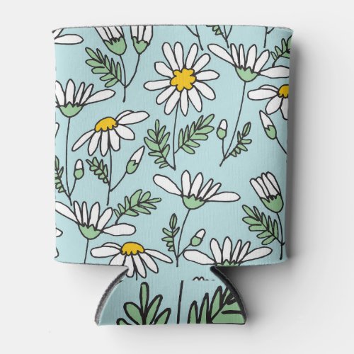 Hand_Drawn Chamomile Pattern Can Cooler