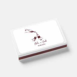 Hand Drawn Champagne Tower Glass Wedding Matchboxes