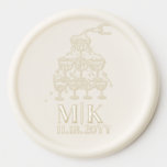 hand drawn champagne tower Initials date Wax Seal Sticker<br><div class="desc">Personalize this unique seal with your initials and wedding date for a very special Wedding stationery.</div>