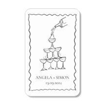 Hand drawn Champagne Tower Wedding Matches
