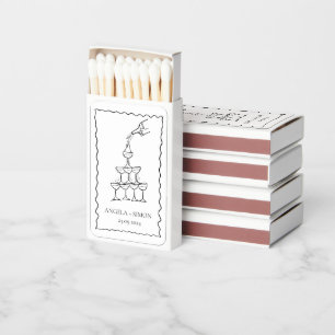 Hand drawn Champagne Tower Wedding Matches