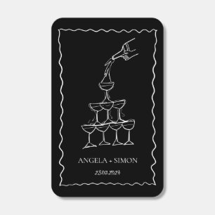 Hand drawn Champagne Tower Wedding Matches