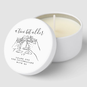 Hand Drawn Cheers A Tini Bit Older Birthday Party Mini Candle Favors