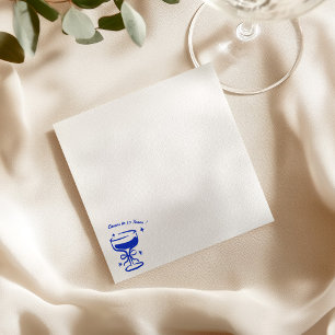 Hand Drawn Cheers Doodle Cocktail Birthday Party Napkins