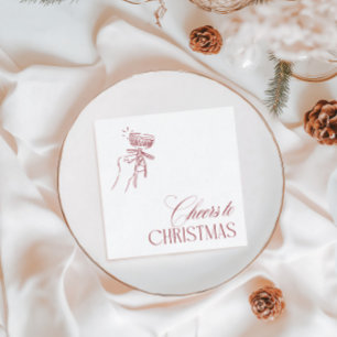 Hand Drawn "Cheers to Christmas" Holiday Party Napkins