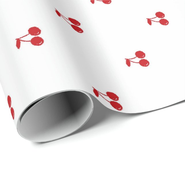 Hand drawn Cherry on Top  Wrapping Paper (Roll Corner)