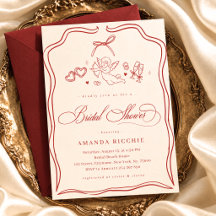 Hand Drawn Cherub Vintage Cupid Bridal Shower