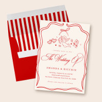 Hand Drawn Cherub Vintage Cupid Monogram Wedding