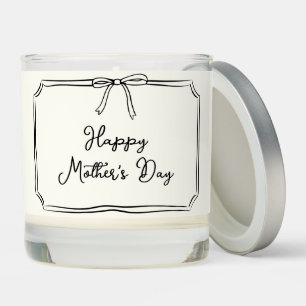 Hand Drawn Chic Coquette Bow Happy Mother's Day Scented Candle