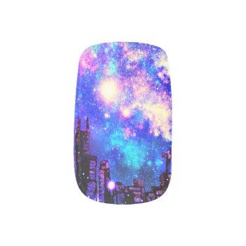 Hand Drawn Chicago Skyline Outer Space Nail Art by WhatJacquiSaid at Zazzle