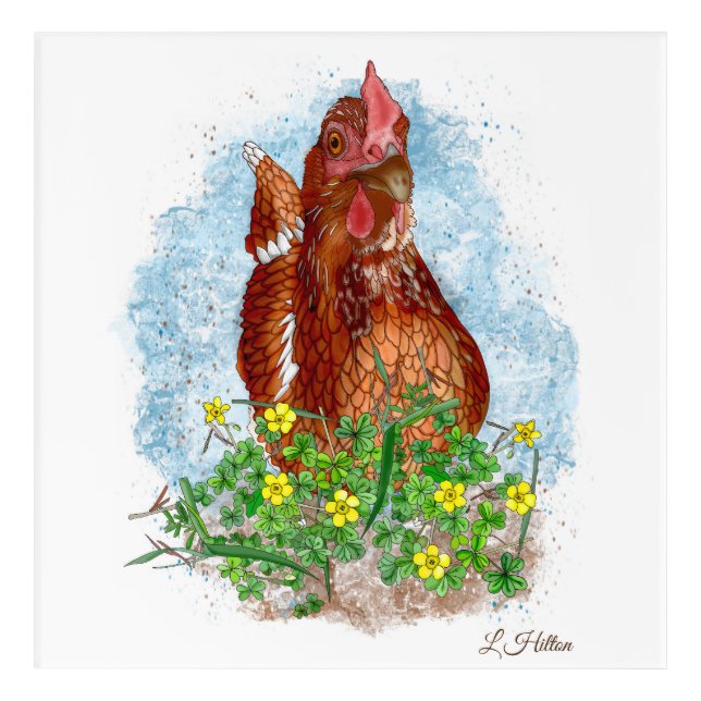 Hand drawn Chicken Art and Quote (Front)