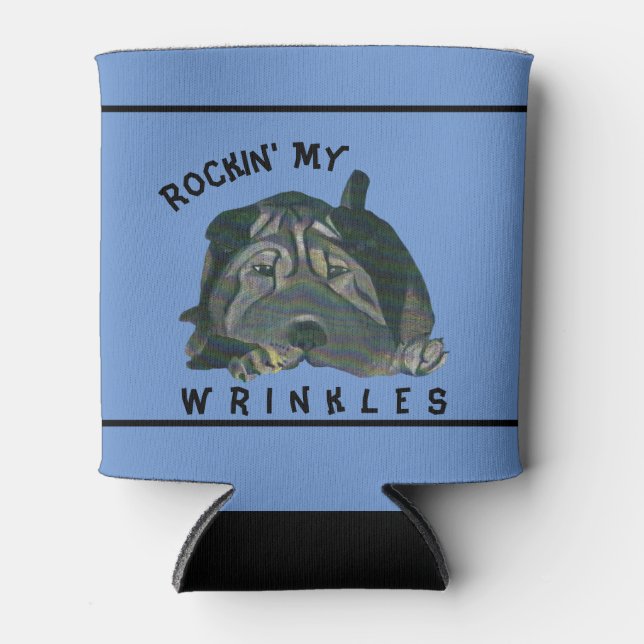 Hand Drawn Chinese Shar-Pei Can Cooler (Front)