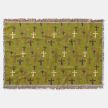 Hand drawn Christian Crosses on Green