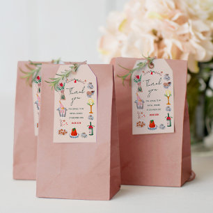 Hand drawn Christmas Bridal Shower Thank You Gift Tags