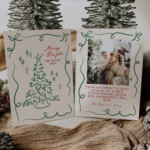 Hand Drawn Christmas Card Photo Holiday Cards