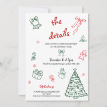 Hand Drawn Christmas Dinner Party Details
