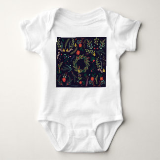Hand-drawn Christmas florals: vintage collection Baby Bodysuit