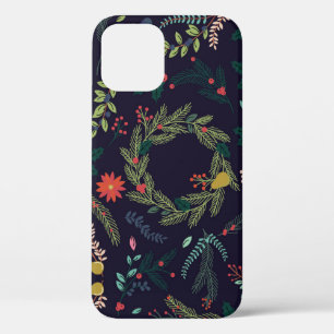 Hand-drawn Christmas florals: vintage collection iPhone 12 Case