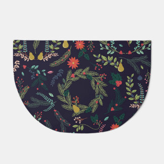 Hand-drawn Christmas florals: vintage collection Doormat