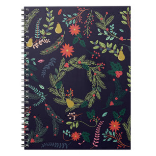 Hand-drawn Christmas florals: vintage collection Notebook