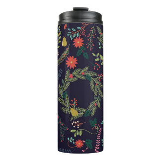 Hand-drawn Christmas florals: vintage collection Thermal Tumbler