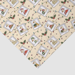 Hand Drawn Christmas Geese Beige Tissue Paper