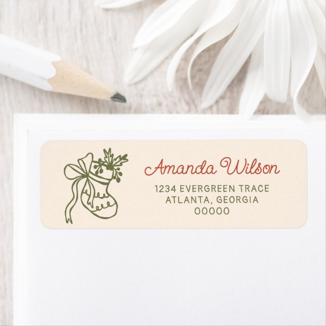 Hand Drawn Christmas Holiday Party Return Address Label (Insitu)