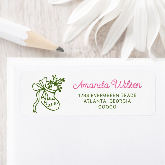 Hand Drawn Christmas Holiday Party Return Address Label (Insitu)