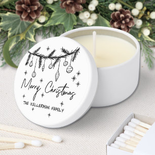 Hand Drawn Christmas Mini Candle Favors