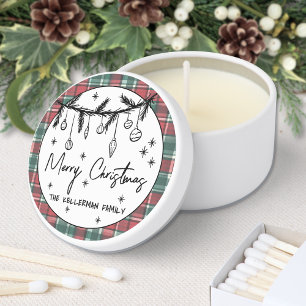 Hand Drawn Christmas Mini Candle Favors
