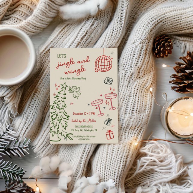 Hand drawn Christmas party jingle and mingle Announcement (Creator Uploaded)