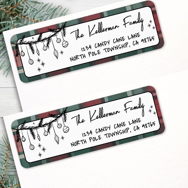 Hand Drawn Christmas Return Address Label (Hand Drawn Christmas Return Address label)