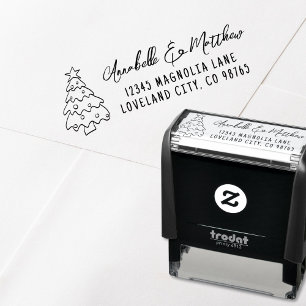 Hand Drawn Christmas Return Address Self-inking Stamp