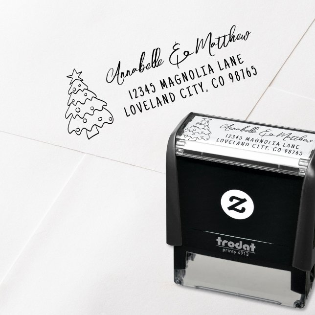 Hand Drawn Christmas Return Address Self-inking Stamp (Hand Drawn Christmas Return Address self-inking stamp)