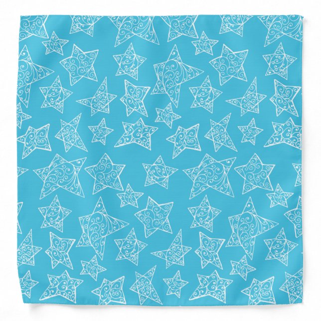 Hand drawn Christmas stars Bandana (Front)