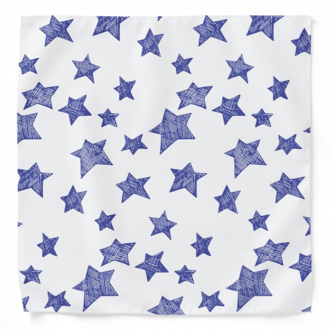 Hand drawn Christmas stars Bandana (Front)