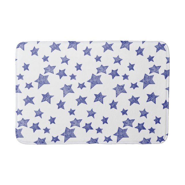 Hand drawn Christmas stars Bathroom Mat (Front)