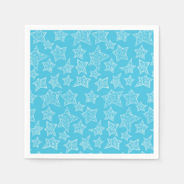 Hand drawn Christmas stars Paper Napkins (Front)