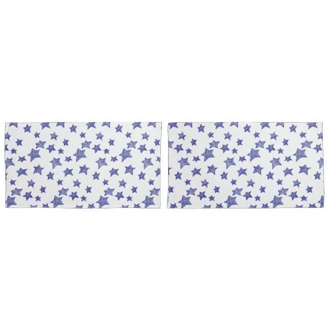 Hand drawn Christmas stars Pillow Case (Front-Set)