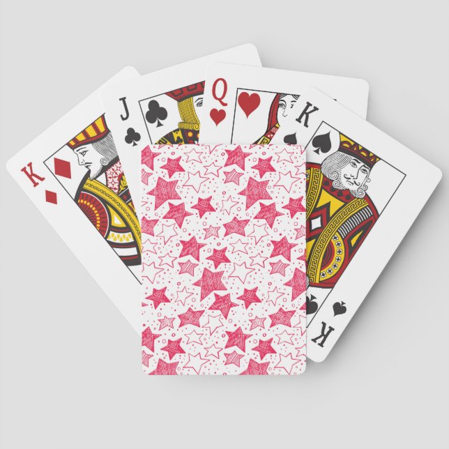 Hand drawn Christmas stars Poker Cards (Back)