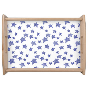 Hand drawn Christmas stars Serving Tray