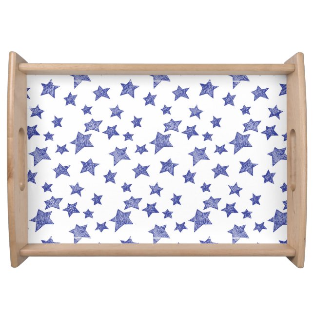 Hand drawn Christmas stars Serving Tray (Front)