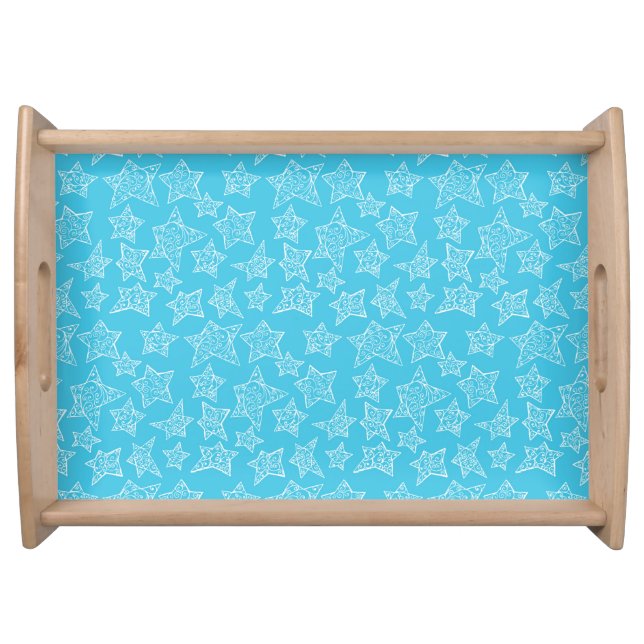 Hand drawn Christmas stars Serving Tray (Front)