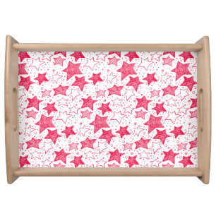 Hand drawn Christmas stars Serving Tray