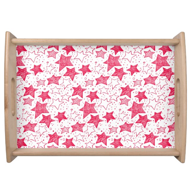 Hand drawn Christmas stars Serving Tray (Front)