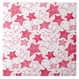 Hand drawn Christmas stars Tile