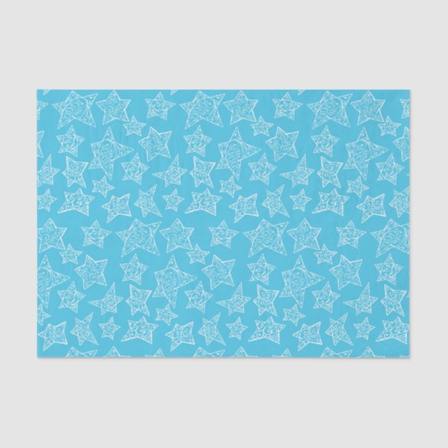 Hand drawn Christmas stars Tissue Paper (Front)