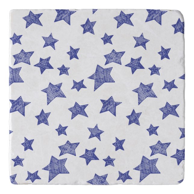 Hand drawn Christmas stars Trivet (Front)